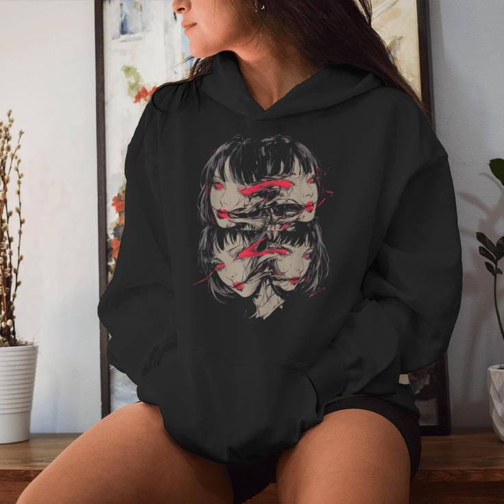 Creepy Horror Anime Manga Girl Japan Japanese Harajuku Kapuzenpullover für Damen Geschenke für Sie