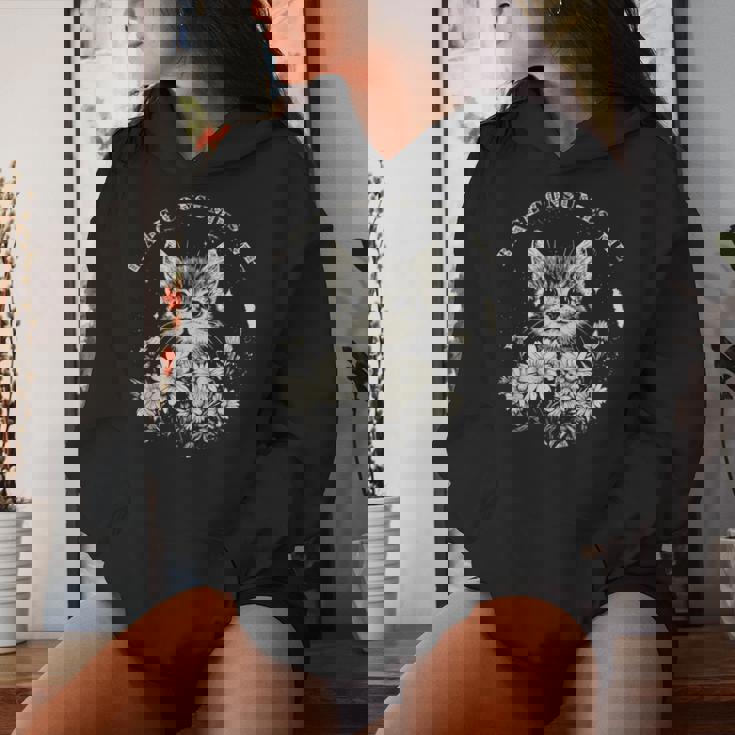 Cute Cat Rage Consumes Me Sarcastic Kitten Flower Women Hoodie Gifts for Her