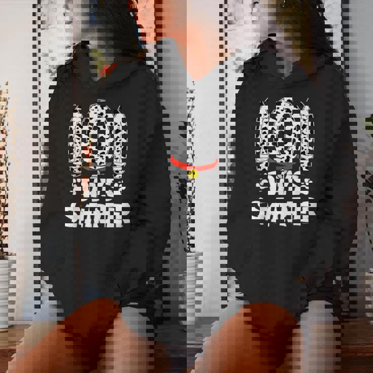 Dog Happy 101 Days School 100 Days Smarter Teacher Student Women Hoodie Gifts for Her