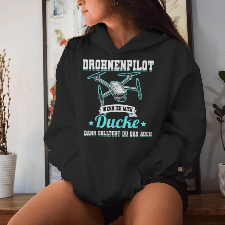 Drhnenpilot Wenn Ich Mich Ducke Drone Slogan Fpv Kapuzenpullover für Damen Geschenke für Sie