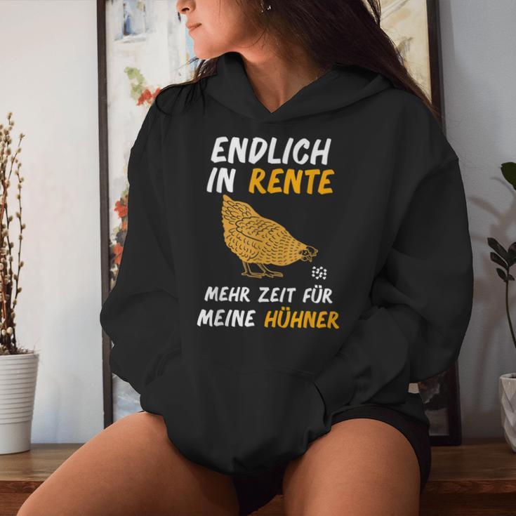 Endlich In Rente Mehr Zeit Für Meine Hühner Chicken Ruhestand Kapuzenpullover für Damen Geschenke für Sie