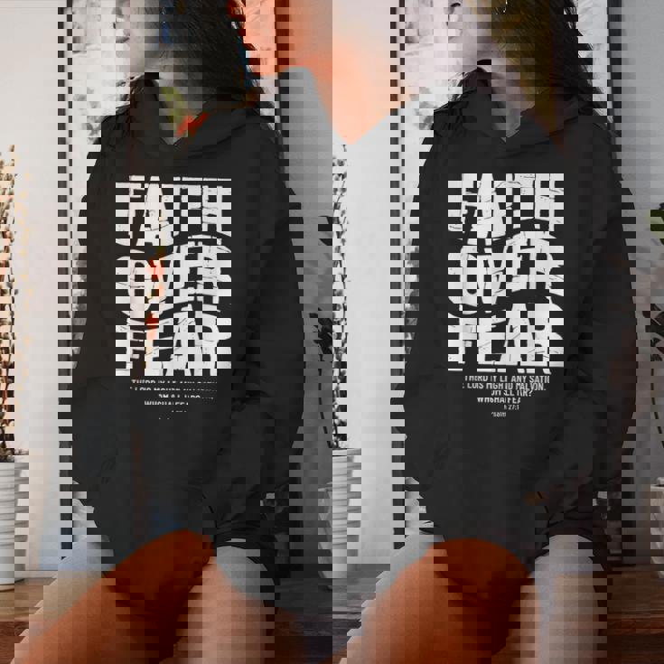 Faith Over Fear Bible Verse Inspirational Christian Women Hoodie Gifts for Her