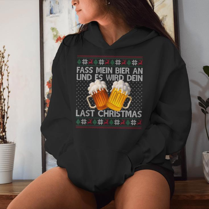 Fass Mein Beer An Und Es Wird Dein Last Christmas Xmas Beer Kapuzenpullover für Damen Geschenke für Sie