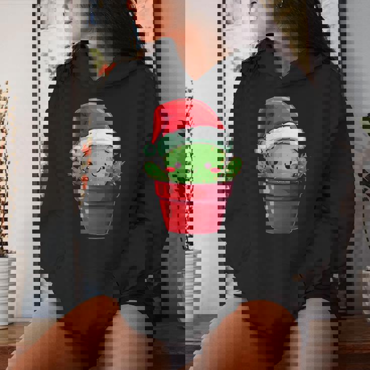 Feliz Navidad Árbol De Cactus Kawaii Amante De Cactus Divertido Navidad Sudadera con capucha para mujer Regalos para ella