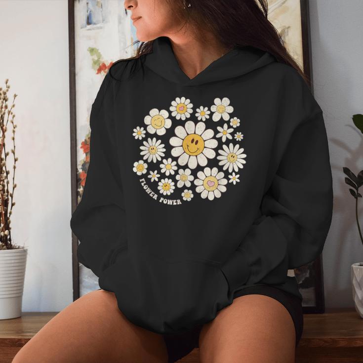 Flower Power Süßes Lächeln Gesichtsblume Happy Face Blumen Mädchen Kapuzenpullover für Damen Geschenke für Sie