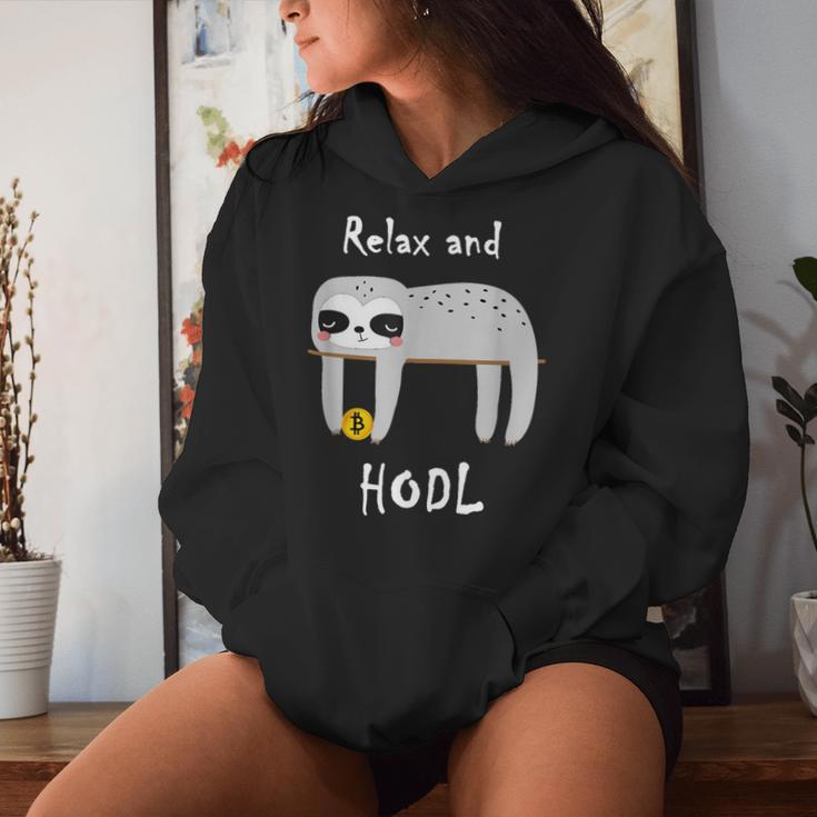 Bitcoin Krypto Sloth Hodl Kapuzenpullover für Damen Geschenke für Sie