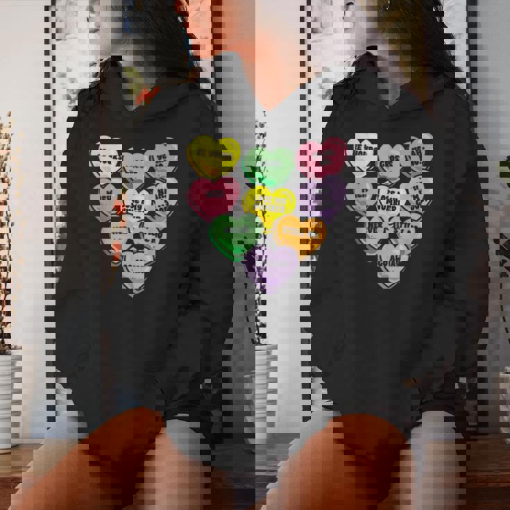 Candy Heart Anti Valentine's Day Sarcastic Love Joke Women Hoodie Gifts for Her