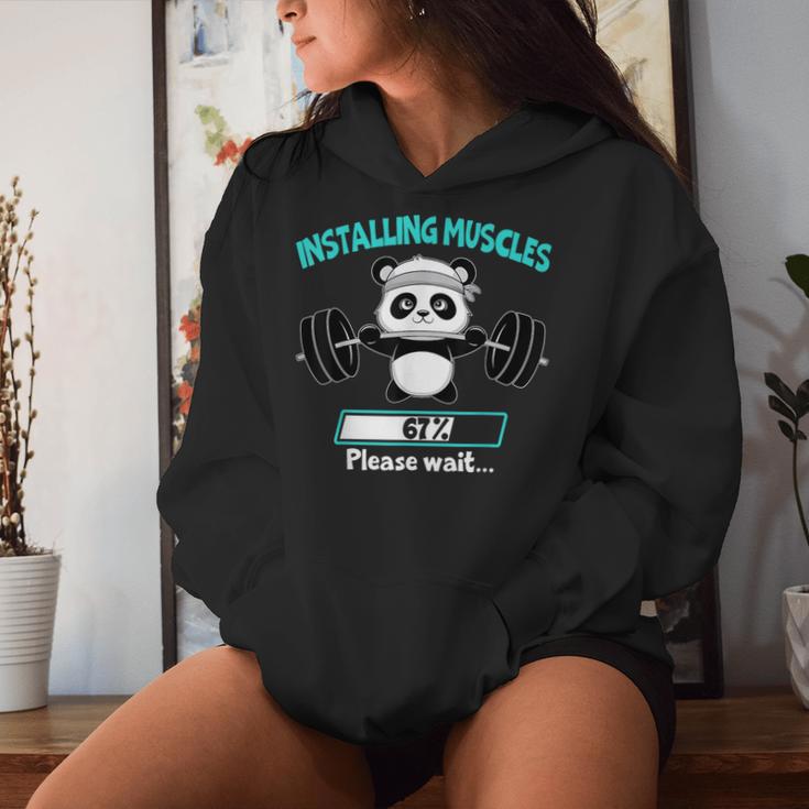 Installing Muscle Panda Weight Lifting Barbell Fitness Kapuzenpullover für Damen Geschenke für Sie