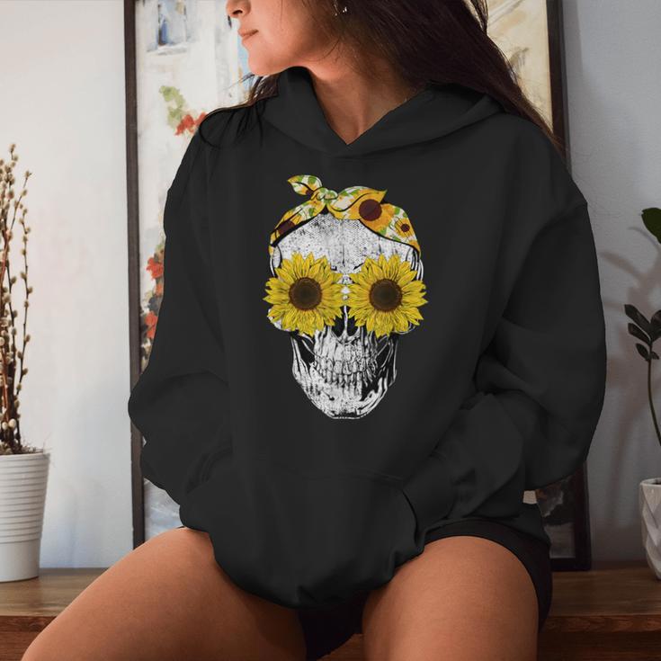 Skull Sunflower Skeleton Bandana Sunflower Skull Kapuzenpullover für Damen Geschenke für Sie