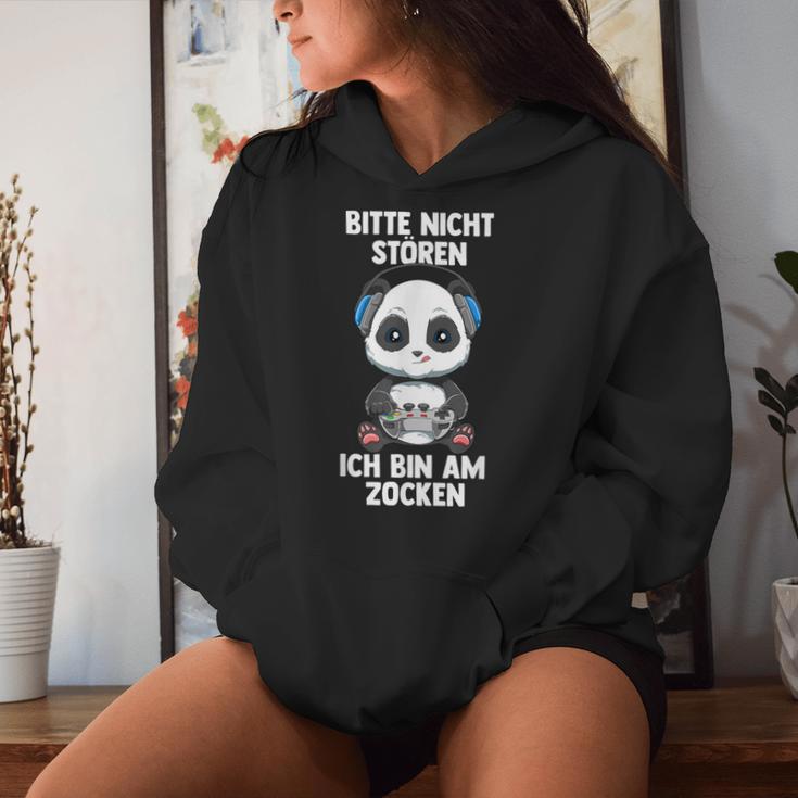 Gaming Panda Bitte Nicht Stören Ich Bin Am Zocken Kapuzenpullover für Damen Geschenke für Sie