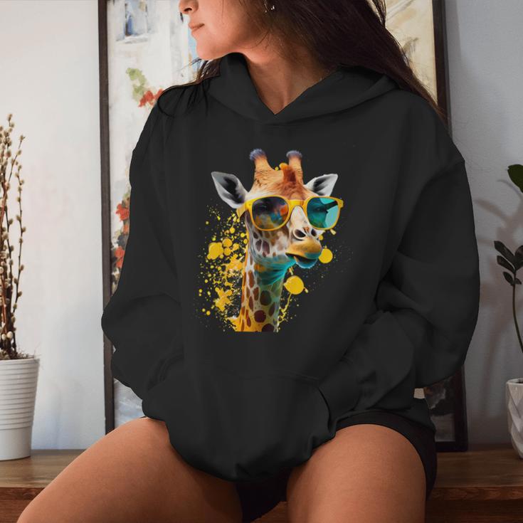 Giraffe Sonnenbrille Urlaub Sonne Natur Urlauber Dschungel Kapuzenpullover für Damen Geschenke für Sie