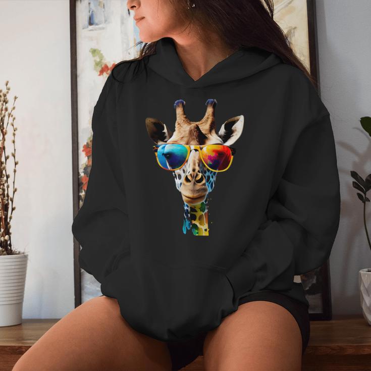 Giraffe With Sunglasses Kapuzenpullover für Damen Geschenke für Sie