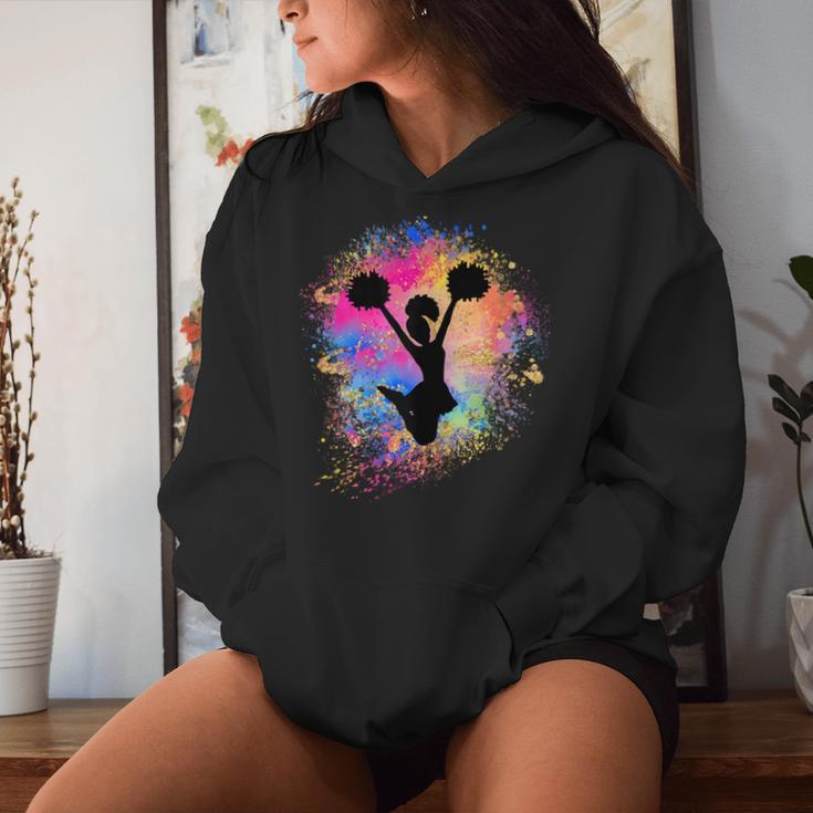 Girls' Rainbow Cheerleader Silhouette Female Cheerleader Kapuzenpullover für Damen Geschenke für Sie