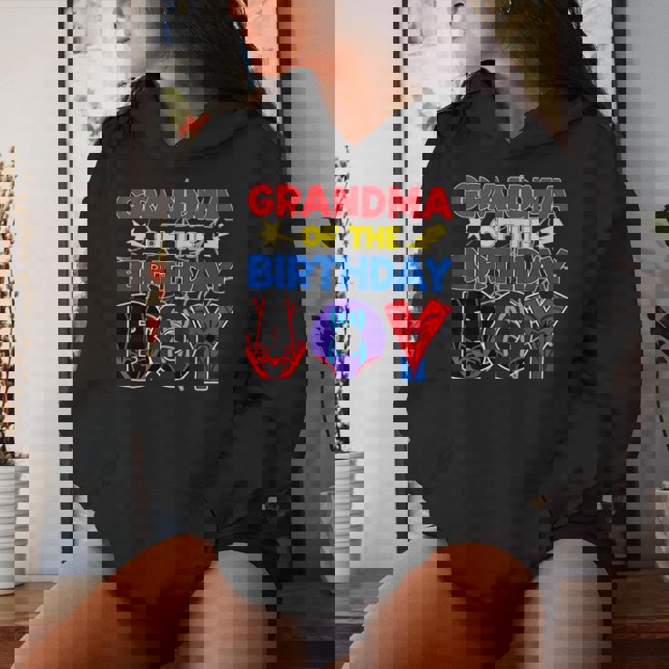 Grandma Of The Birthday Boy Matching Spider Family Birthday Women Hoodie Gifts for Her