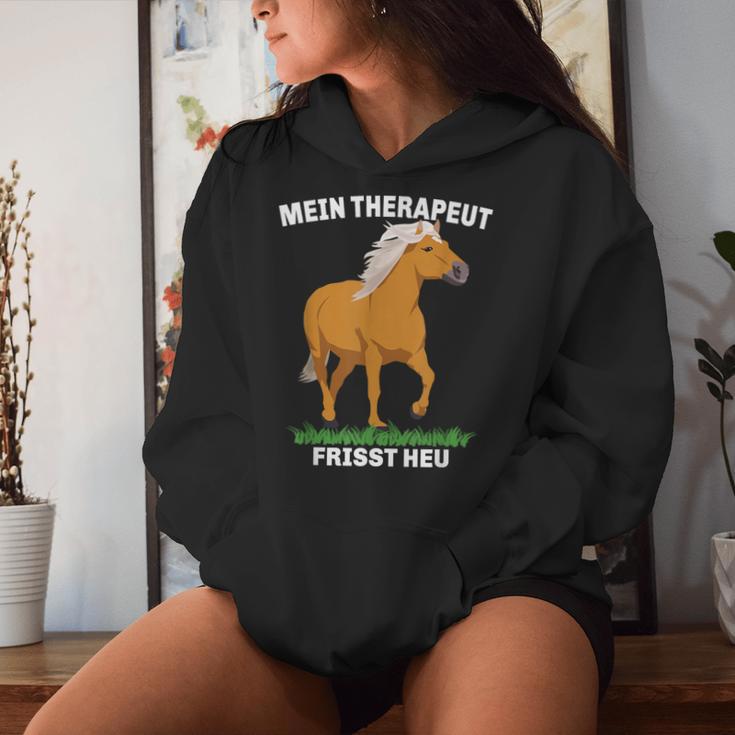 Haflinger Horse Mein Therapeut Feats Hay Kapuzenpullover für Damen Geschenke für Sie