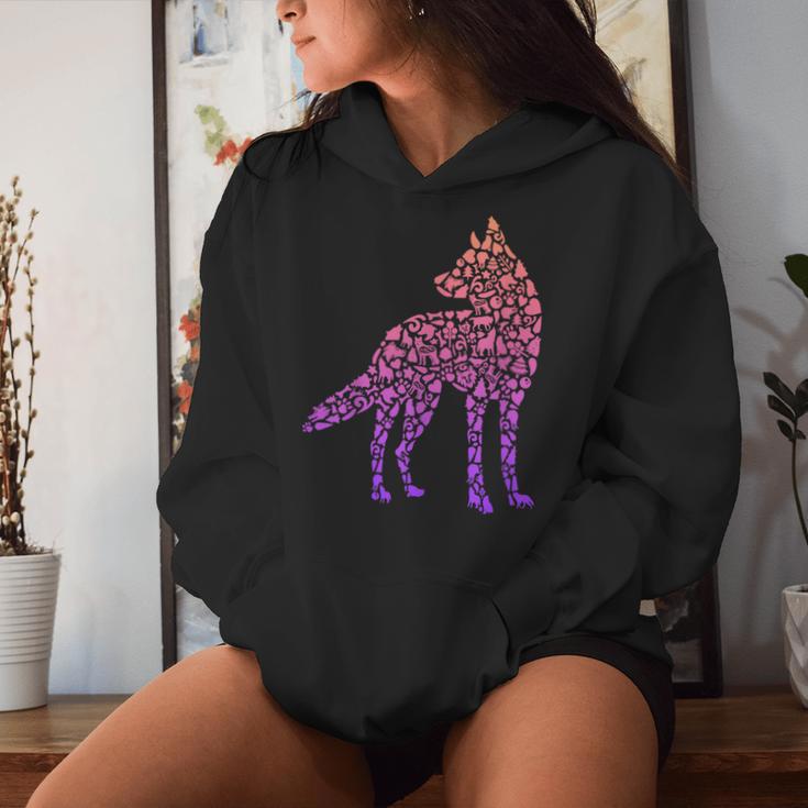 Howling Wolf Children's Wolf Silhouette Women's Wolves Girls Kapuzenpullover für Damen Geschenke für Sie