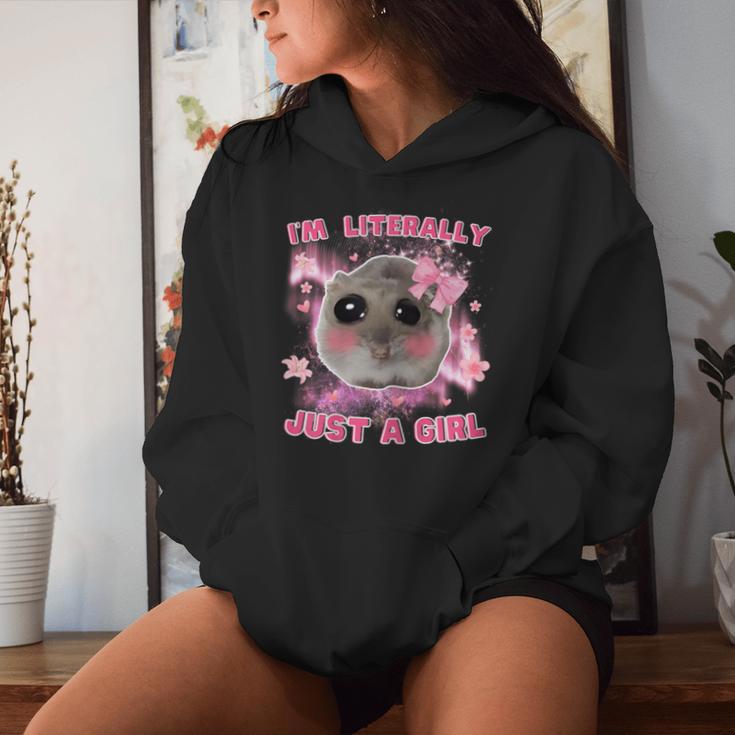 I'm Literally Just A Girl Sad Hamster Meme Kapuzenpullover für Damen Geschenke für Sie