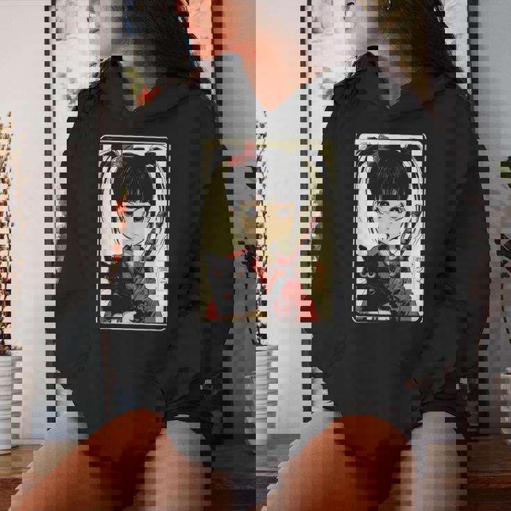 Japanese Gothic Kawaii Anime Samurai Cat Mom Woman Girls Women Hoodie Gifts for Her