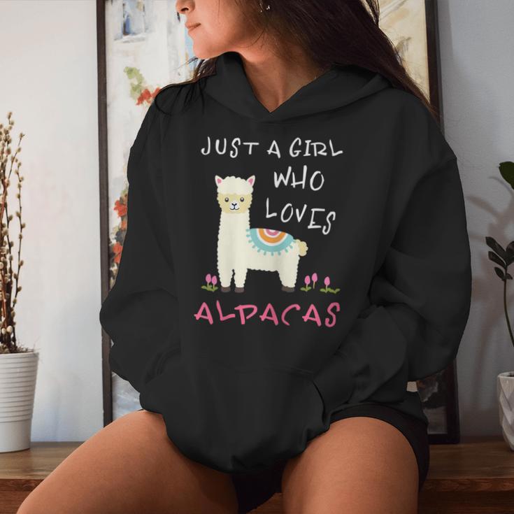 Just A Girl Who Loves Alpacas Alpacas Slogan Kapuzenpullover für Damen Geschenke für Sie