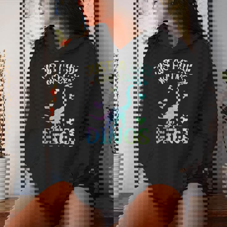 Just A Girl Who Loves Dinos La Chica De Los Dinosaurios Sudadera con capucha para mujer Regalos para ella