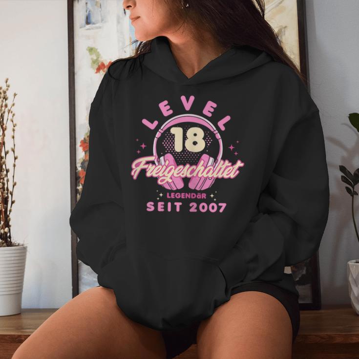 Level 18 Years Girl's Woman Birthday Gamer Girl 2007 Kapuzenpullover für Damen Geschenke für Sie