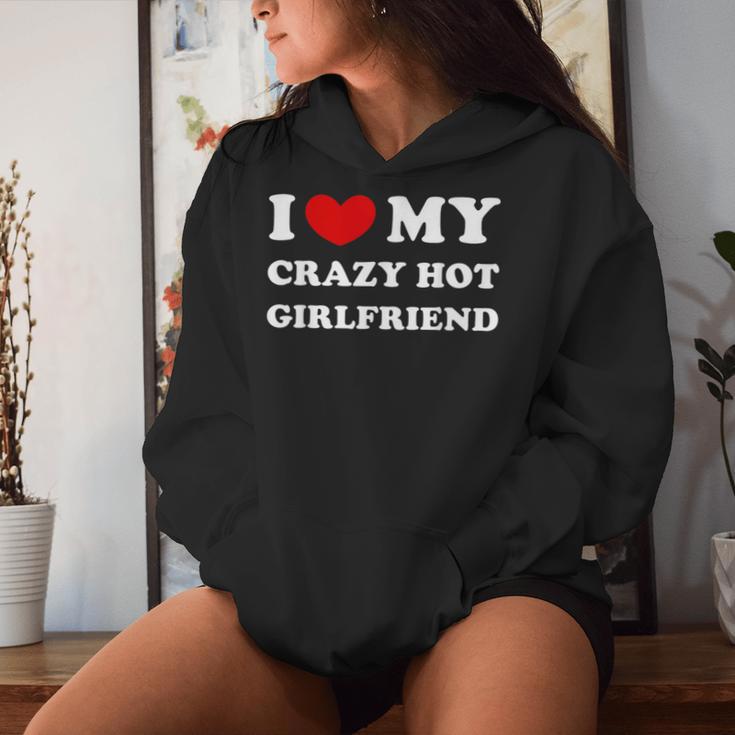 I Love My Crazy Hot Girlfriend Kapuzenpullover für Damen Geschenke für Sie