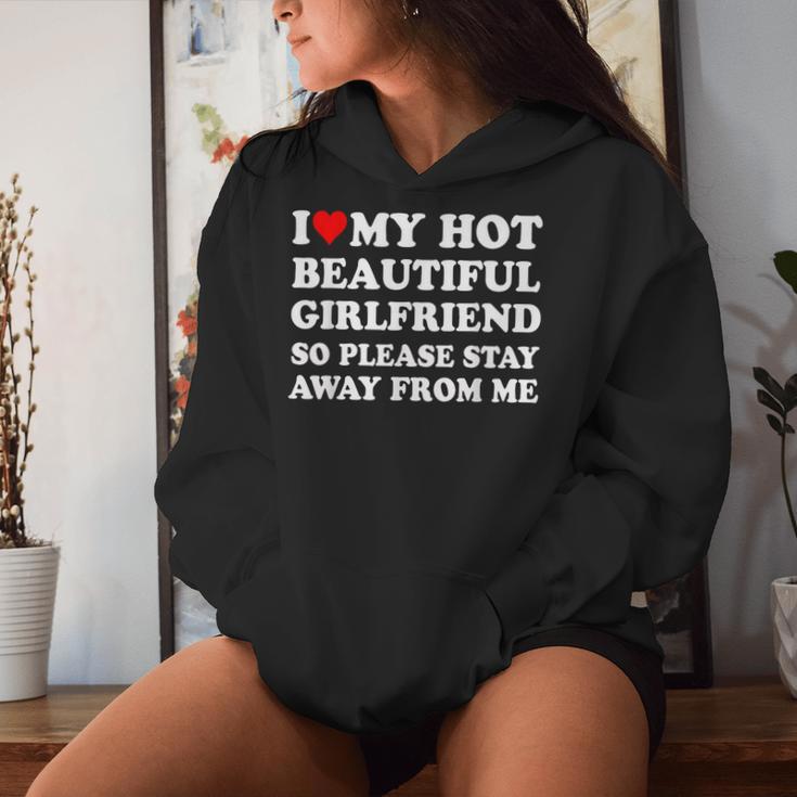 I Love My Girlfriend So Please Stay Away From Me Gf Kapuzenpullover für Damen Geschenke für Sie