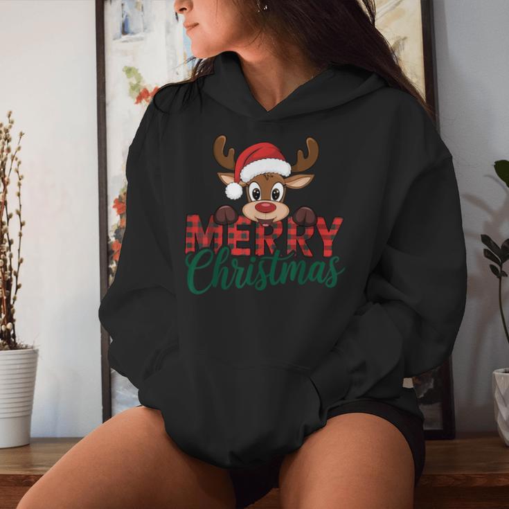 Merry Christmas Reindeer Christmas Family Women Kapuzenpullover für Damen Geschenke für Sie