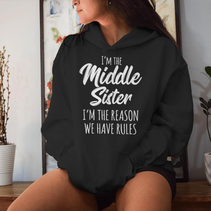 Middle Sister The Reason We Have Rules Matching Sister Sudadera con capucha para mujer Regalos para ella