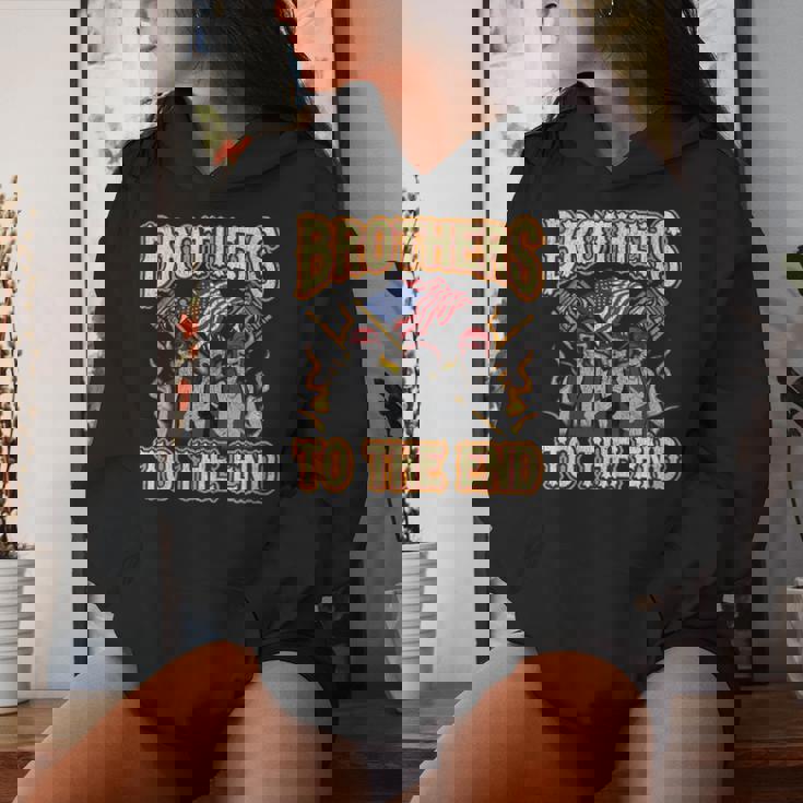 Motorcycle Military Veteran Biker Brotherhood Women's Hoodie Gifts for Her