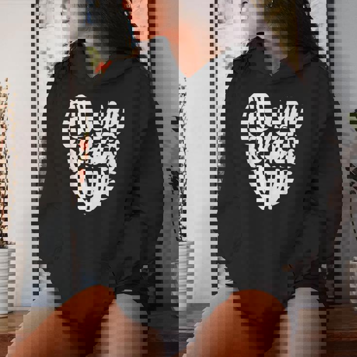 All You Need Is Love Retro Style Valentine's Day Heart Women Women Hoodie Gifts for Her