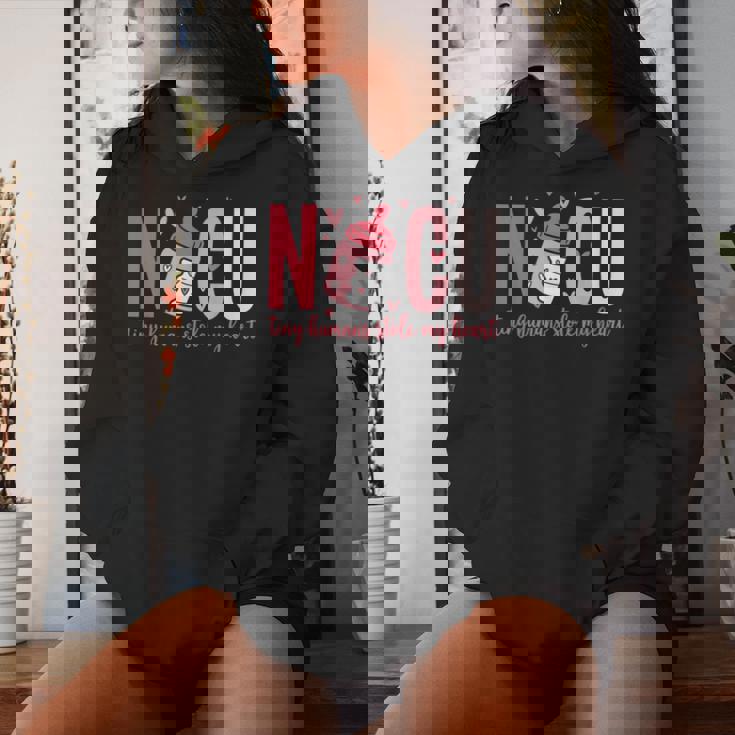Nicu Nurse Tiny Humans Stole My Heart Valentine's Day Women Hoodie Gifts for Her