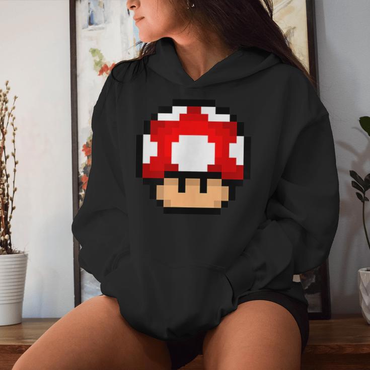 Pixel Retro Gaming Mushroom Kapuzenpullover für Damen Geschenke für Sie