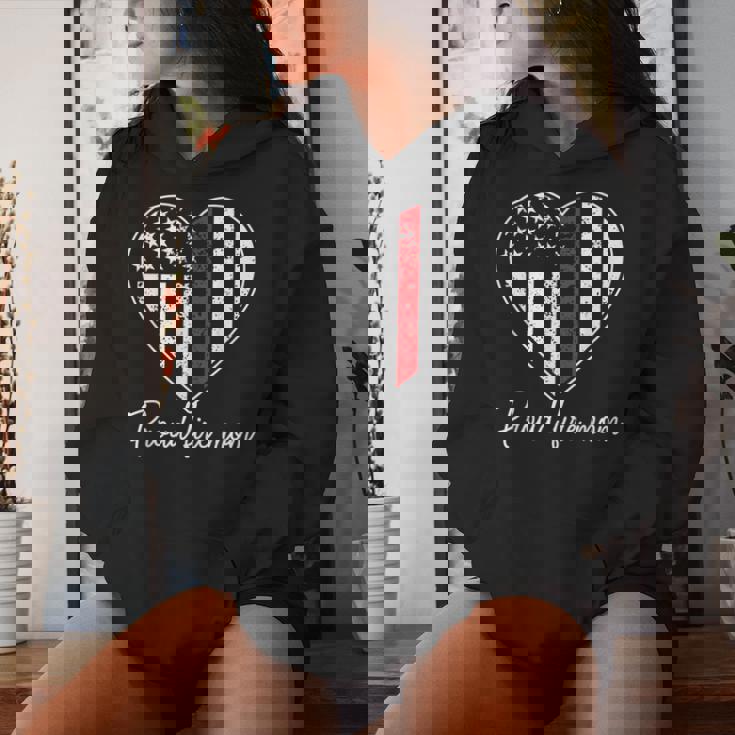 Proud Fire Mom Of A Firefighter Mother Heart Women Hoodie Gifts for Her