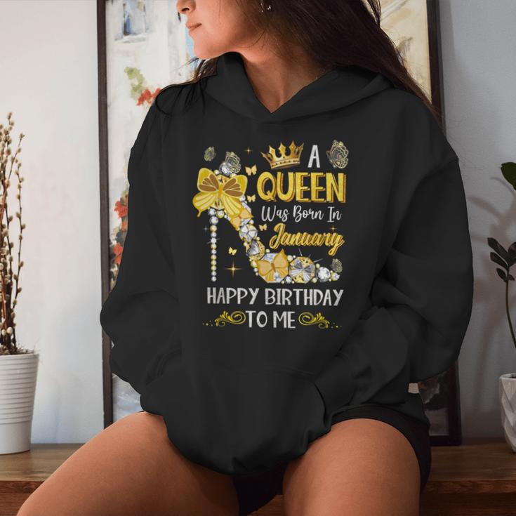 A Queen Was Born In January Happy Birthday Kapuzenpullover für Damen Geschenke für Sie