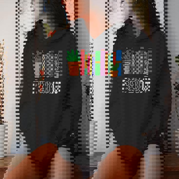 Reading Freadom Freedom Book Lover Bookworm Men Women Kids Women's Hoodie Gifts for Her