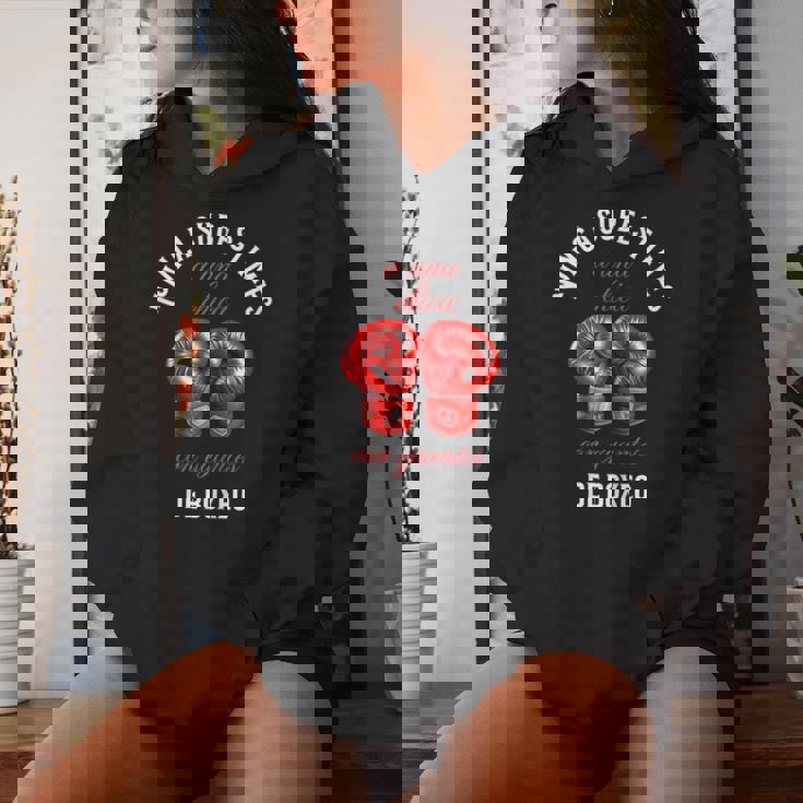 Regalo Boxeadora Humor Boxeo Divertida Chica Sudadera con capucha para mujer Regalos para ella