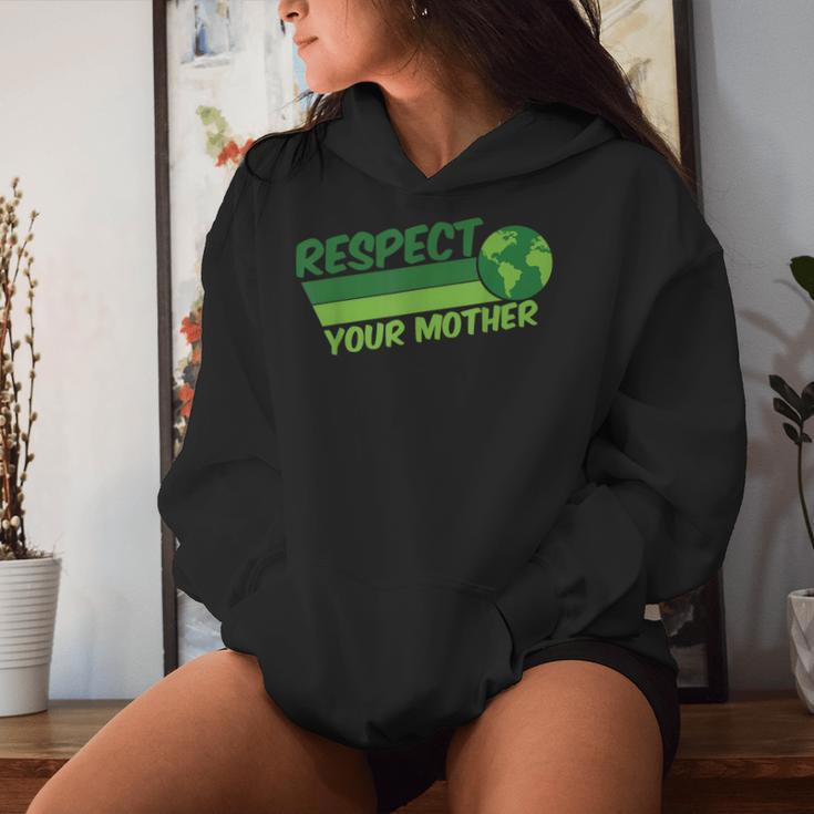 Respect Your Mother Awesome Earth Day Globe Graphic Women Hoodie Gifts for Her Respect Your Mother Awesome Earth Day Globe Graphic Women Hoodie Gifts for Her