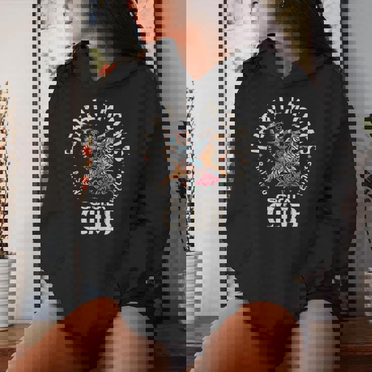 Retro Feral Moms Social Club Sarcastic Saying Mothers Women Hoodie Gifts for Her
