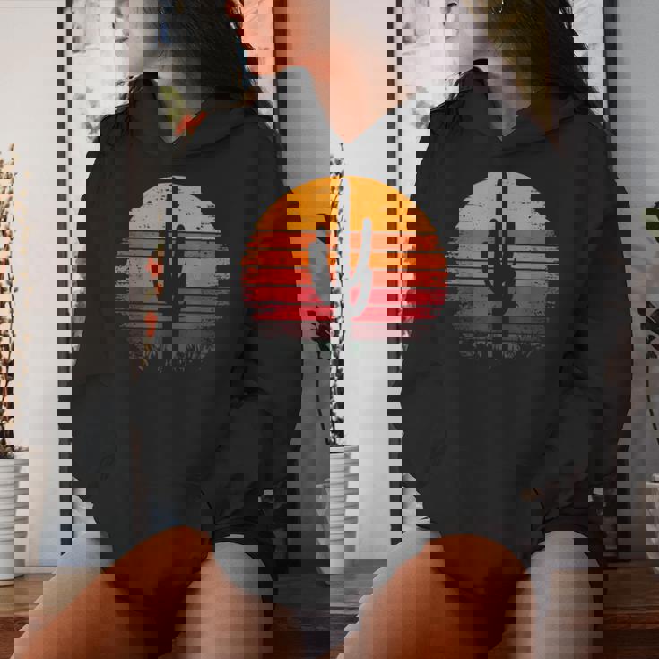 Retro Sunset Saguaro Cactus Vintage Desert Graphic Women Hoodie Gifts for Her