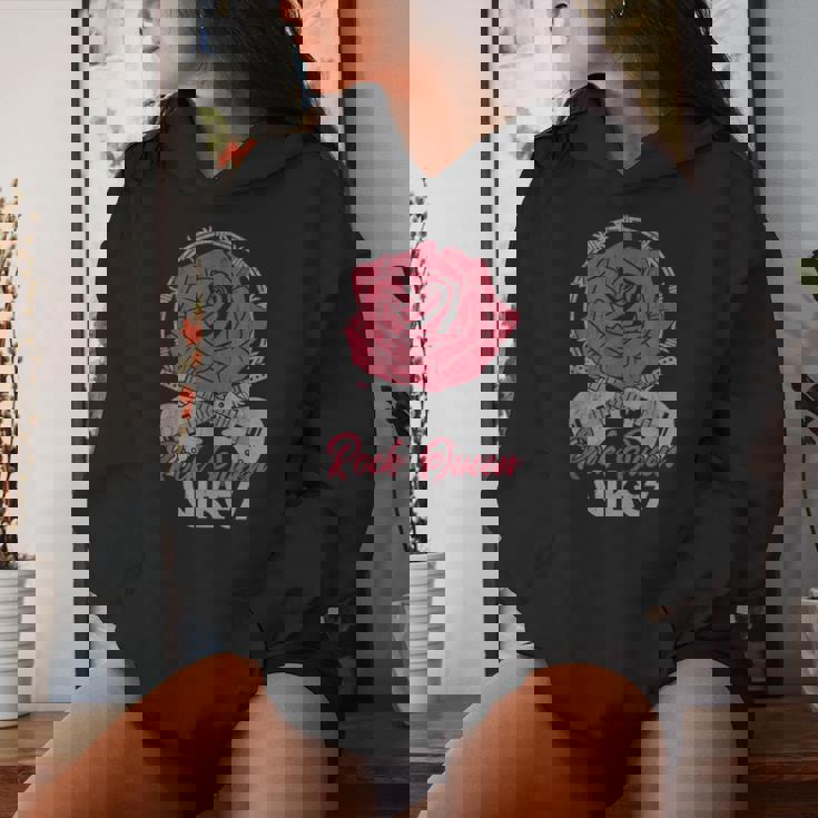 Rock Queenibes Guitarraintage Rose Rock Music Sudadera con capucha para mujer Regalos para ella