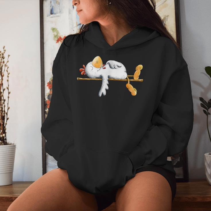 Sleeping Chicken I Hen Bird Fun I Chicken Dream Kapuzenpullover für Damen Geschenke für Sie