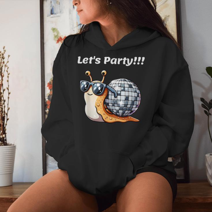 Snail's Disco Lover Groovy Party Snail With Disco Ball Kapuzenpullover für Damen Geschenke für Sie