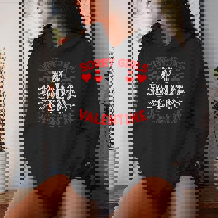 Sorry Girls My Grandma Is My Valentine Valentine's Day Boys Women Hoodie Gifts for Her
