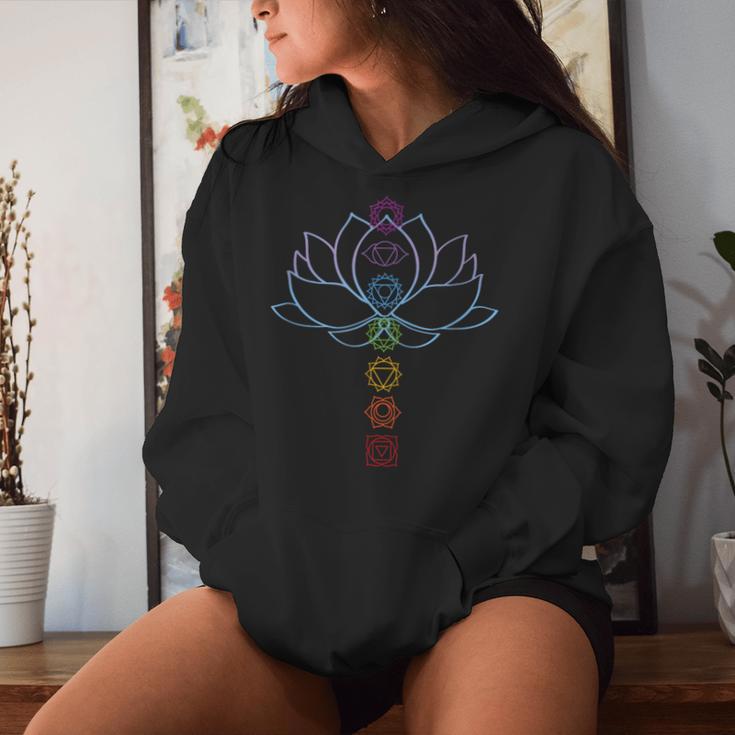 Spiritual Zen Lotus Flower Chakras Aligned Yoga Kapuzenpullover für Damen Geschenke für Sie