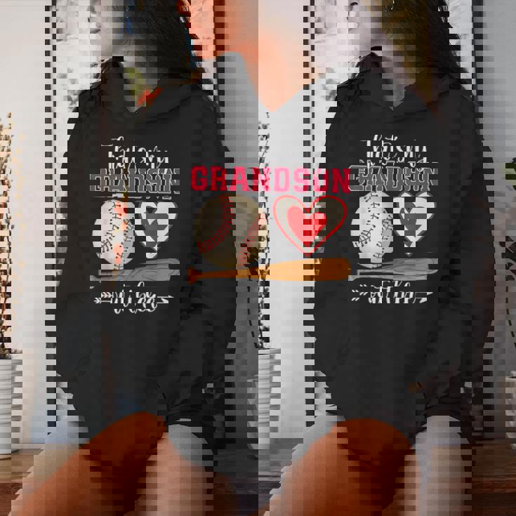 That's My Grandson Out There Baseball Mother's Day Grandma Women Hoodie Gifts for Her That's My Grandson Out There Baseball Mother's Day Grandma Women Hoodie Gifts for Her