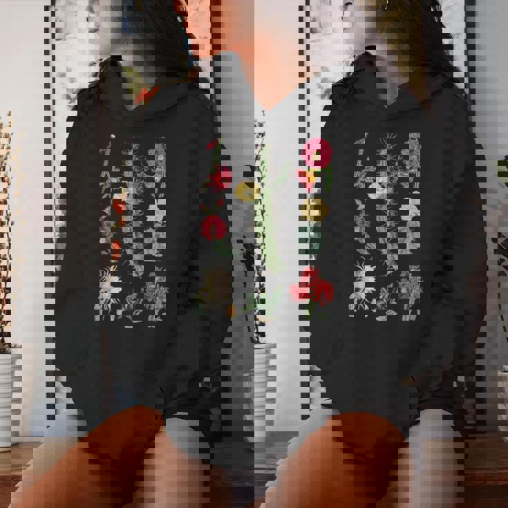 Vintage Botanicalintage Cactusintage Flower Botany Sudadera con capucha para mujer Regalos para ella