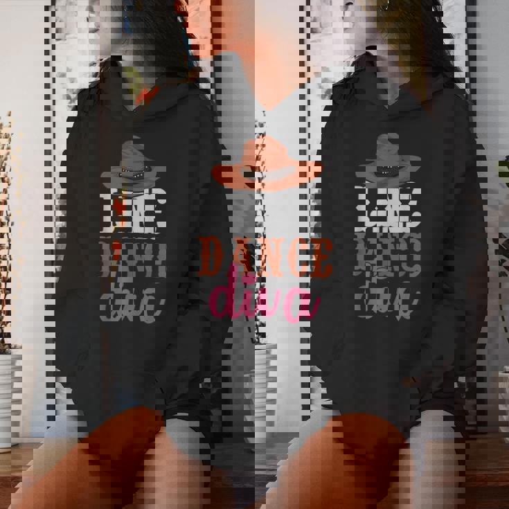 Western Country Line Bailarina Es Niñas Diva Line Dance Sudadera con capucha para mujer Regalos para ella