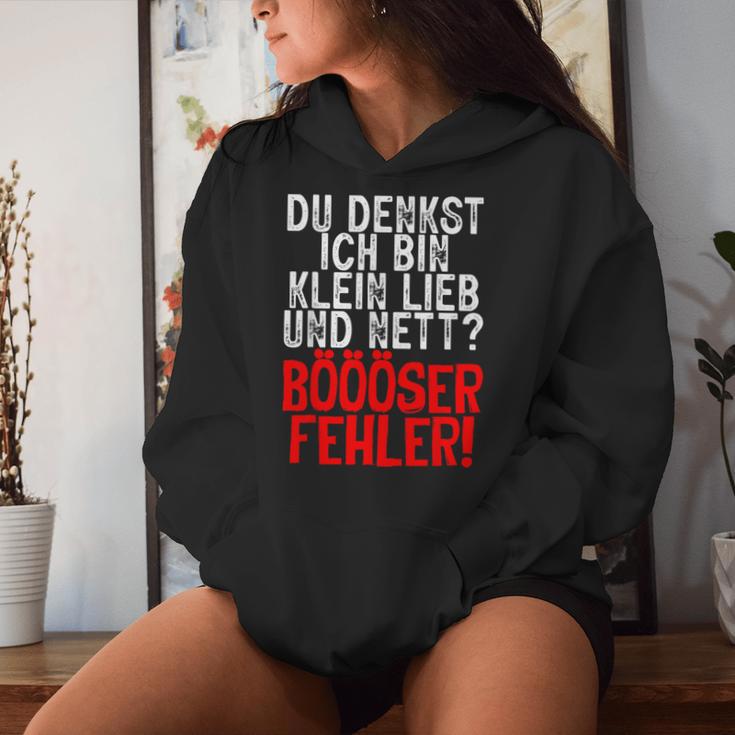 Women's Du Denkst Ich Bin Klein Lieb Nett Böser Fehl Kapuzenpullover für Damen Geschenke für Sie