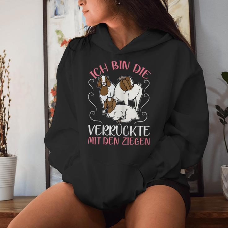 Women's Ich Bin Dieerrückte Mit Den Goat Ich Bin Dieerrückte Mit Kapuzenpullover für Damen Geschenke für Sie